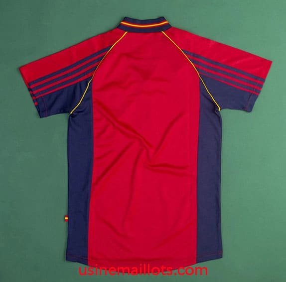 Maillot Rétro Espagne Domicile 1998 Rouge Bleu – Image 2