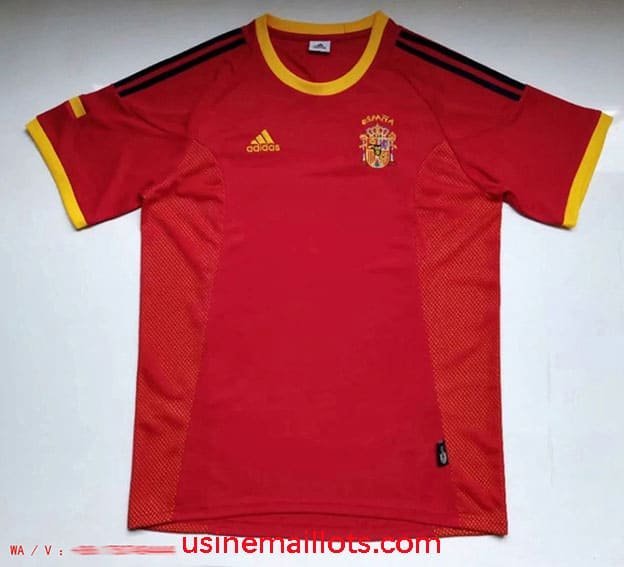 Maillot Rétro Espagne Domicile 2002 Rouge
