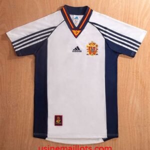 Maillot Rétro Espagne Extérieur 1998 Blanc Bleu
