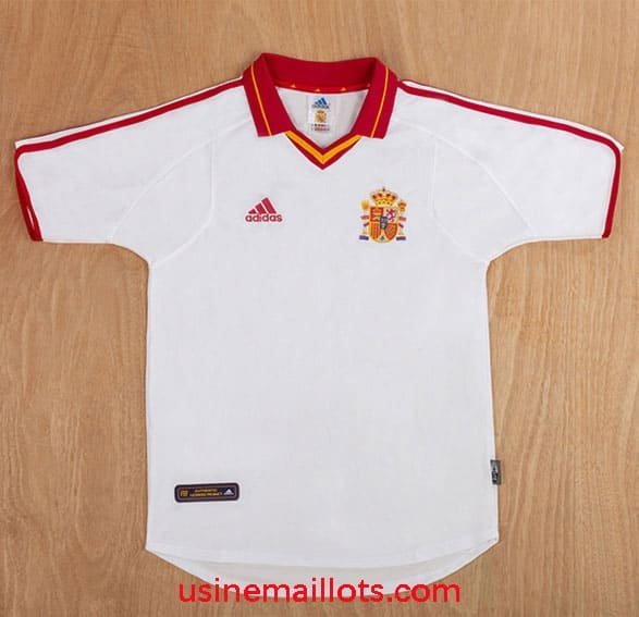 Maillot Rétro Espagne Extérieur 2000 Blanc