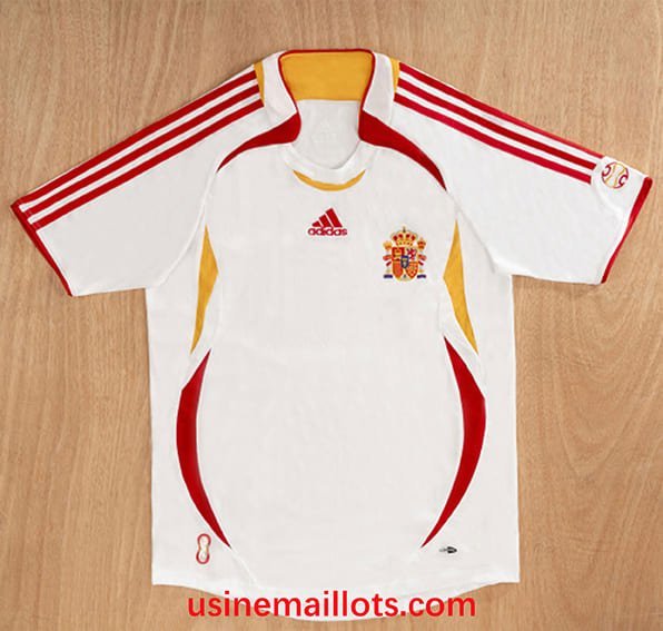 Maillot Rétro Espagne Extérieur 2006 Blanc Rouge