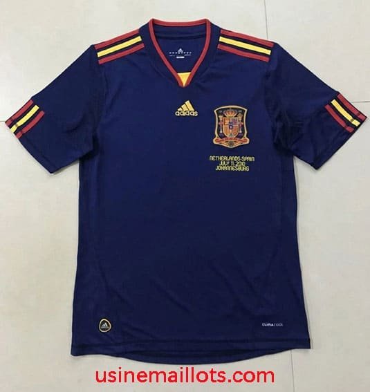 Maillot Rétro Espagne Extérieur 2010 Bleu
