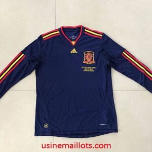 Maillot Rétro Espagne Extérieur Manches Longues 2010 Bleu
