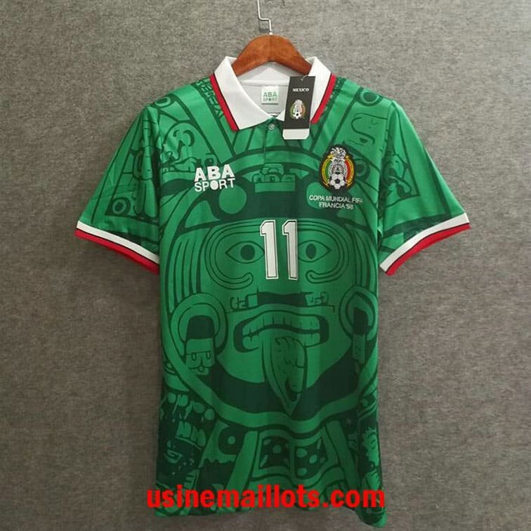 Maillot Rétro Mexique Blanco Domicile 1998 Vert