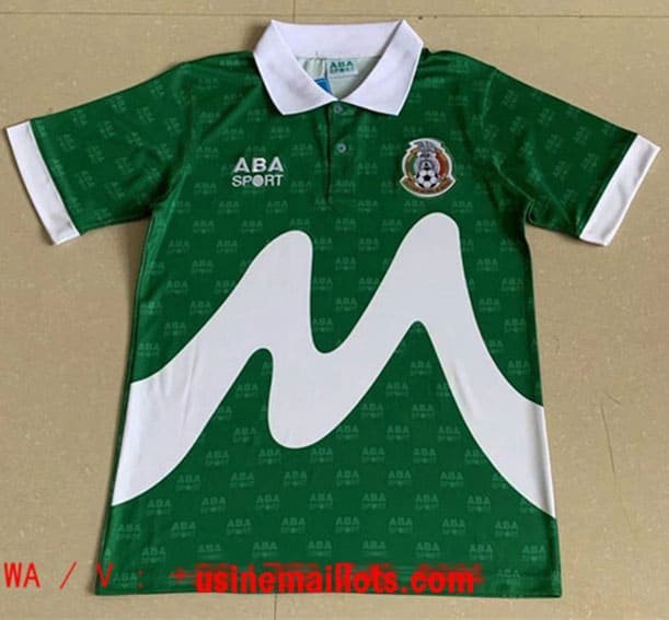 Maillot Rétro Mexique Domicile 1986 Vert Blanc