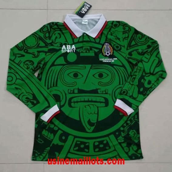 Maillot Rétro Mexique Domicile Manches Longues 1998 Vert