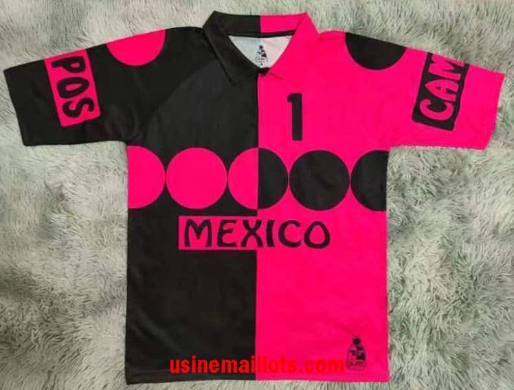 Maillot Rétro Mexique J.Campos Gardien Rouge Noir