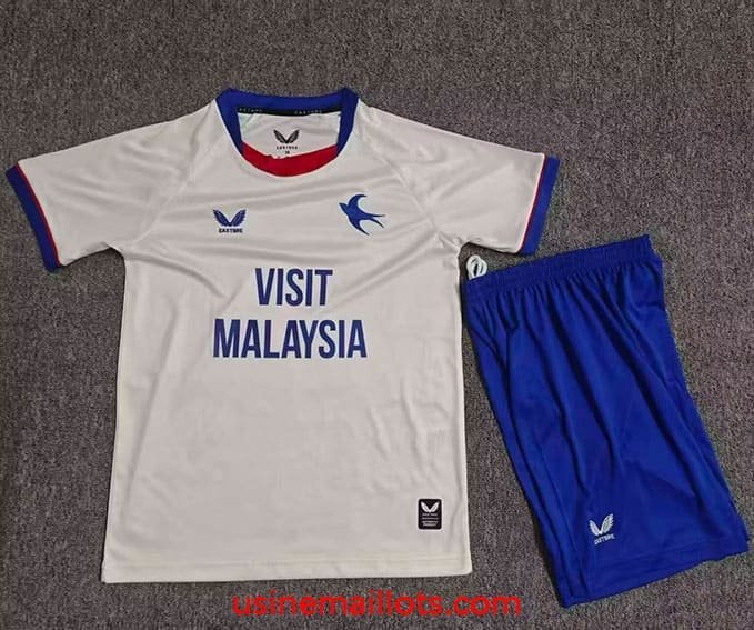 Maillot Enfant Cardiff City Extérieur 2026/2027 Blanc Bleu