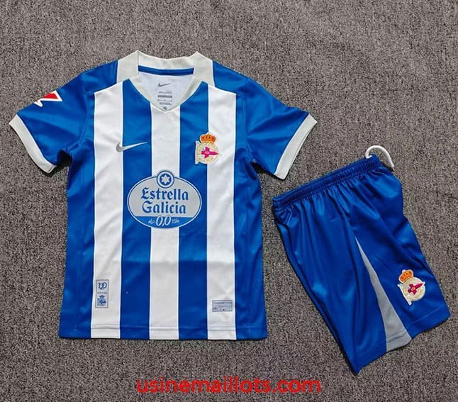 Maillot Enfant Deportivo La Coruña Domicile 2026/2027 Blanc Bleu
