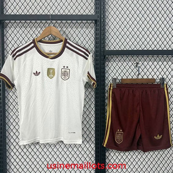 Maillot Enfant Espagne Extérieur Coupe du Monde 2026 2 Étoiles