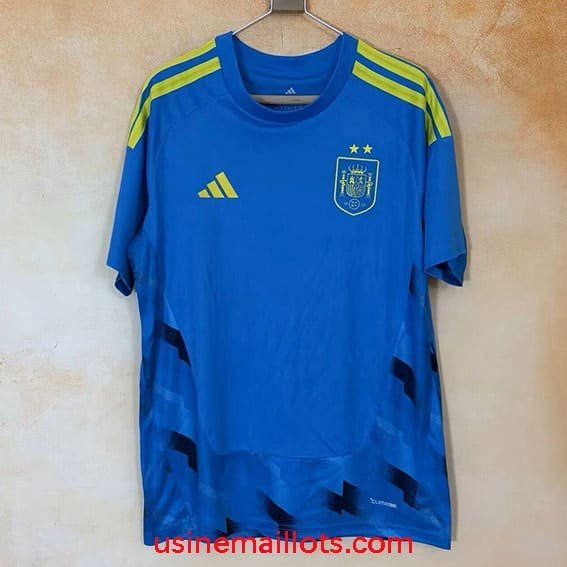 Maillot Gardien Espagne Coupe du Monde 2026 Bleu 2 Étoiles