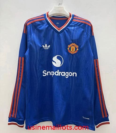 Maillot Manchester United Extérieur Manches Longues 2026/2027 Bleu