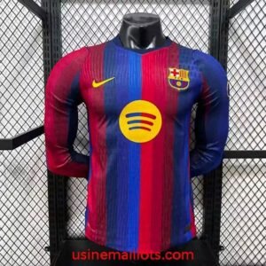 Maillot Match Barcelone Domicile Manches Longues 2026/2027 Rouge Bleu