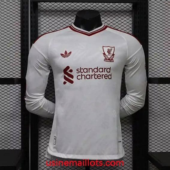 Maillot Match Liverpool Extérieur Manches Longues 2026/2027 Blanc