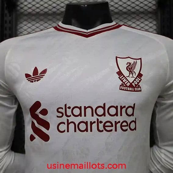 Maillot Match Liverpool Extérieur Manches Longues 2026/2027 Blanc – Image 2