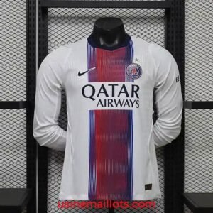 Maillot Match PSG Extérieur Manches Longues 2026/2027 Blanc Rouge