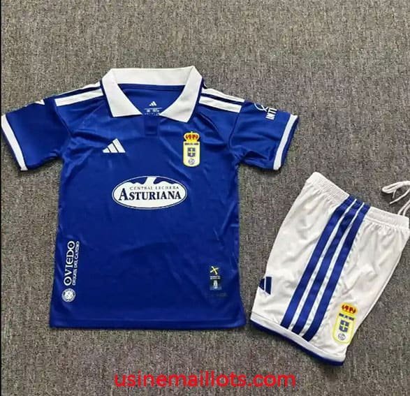 Maillot Enfant Real Oviedo Domicile 2026/2027 Bleu Blanc
